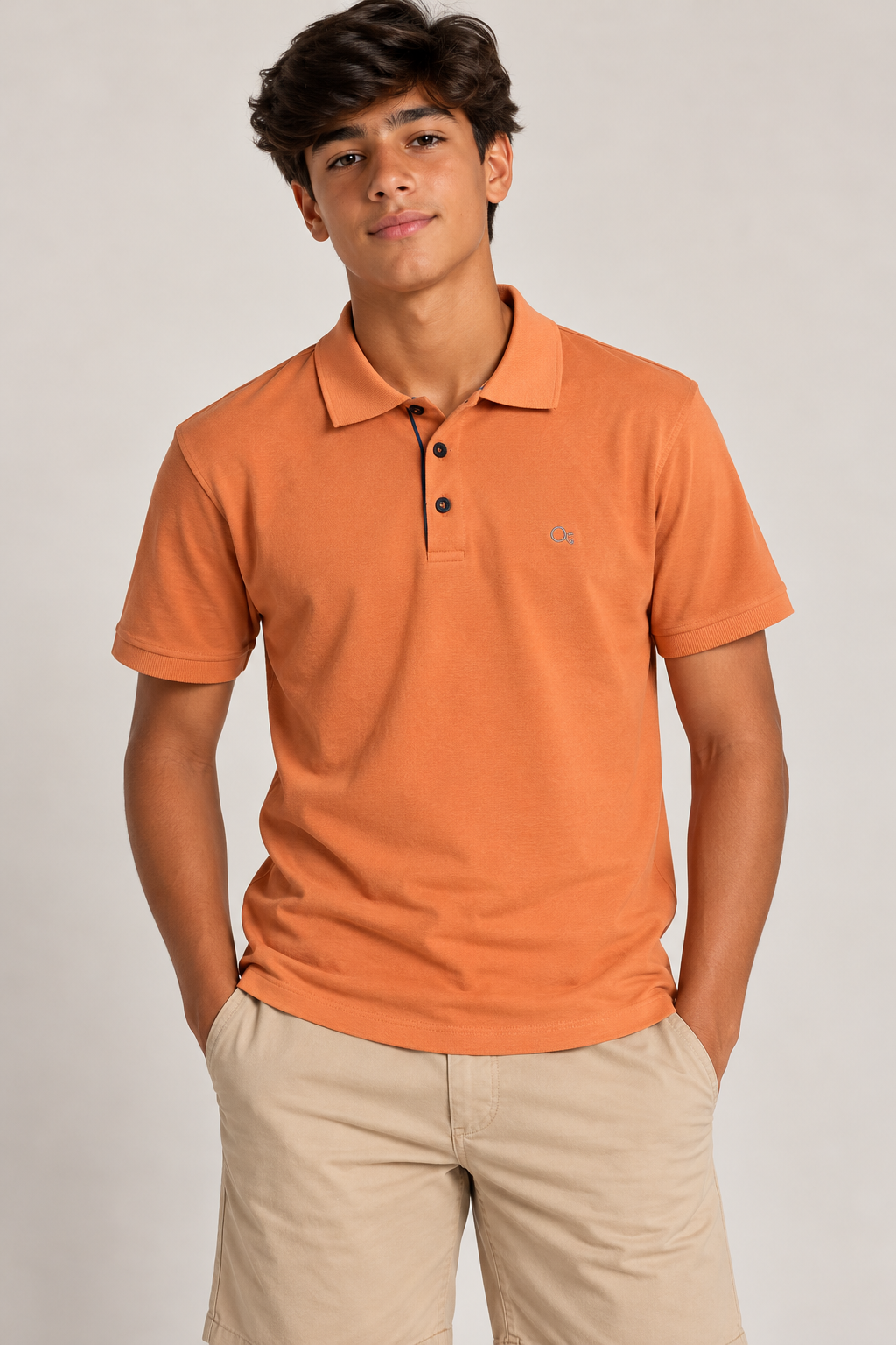 POLO OGOCHI INF MC SLIM ESSENCIAL LARANJA 1344