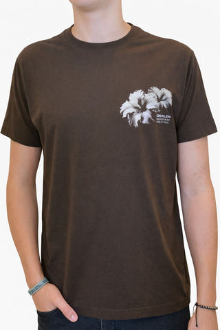 CAMISETA MAS MC VINTAGE HIBICUS OSKLEN MARROM NOZ