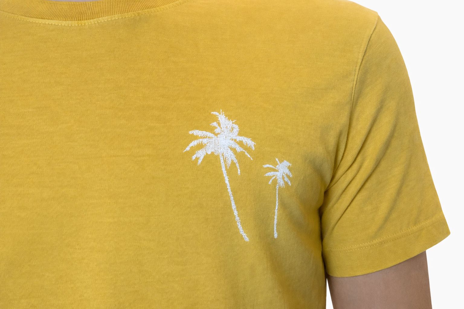 CAMISETA MAS MC SLIM STONE COQUEIRO GAZE AMARELO DAMASCO