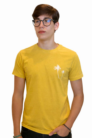 CAMISETA MAS MC SLIM STONE COQUEIRO GAZE AMARELO DAMASCO