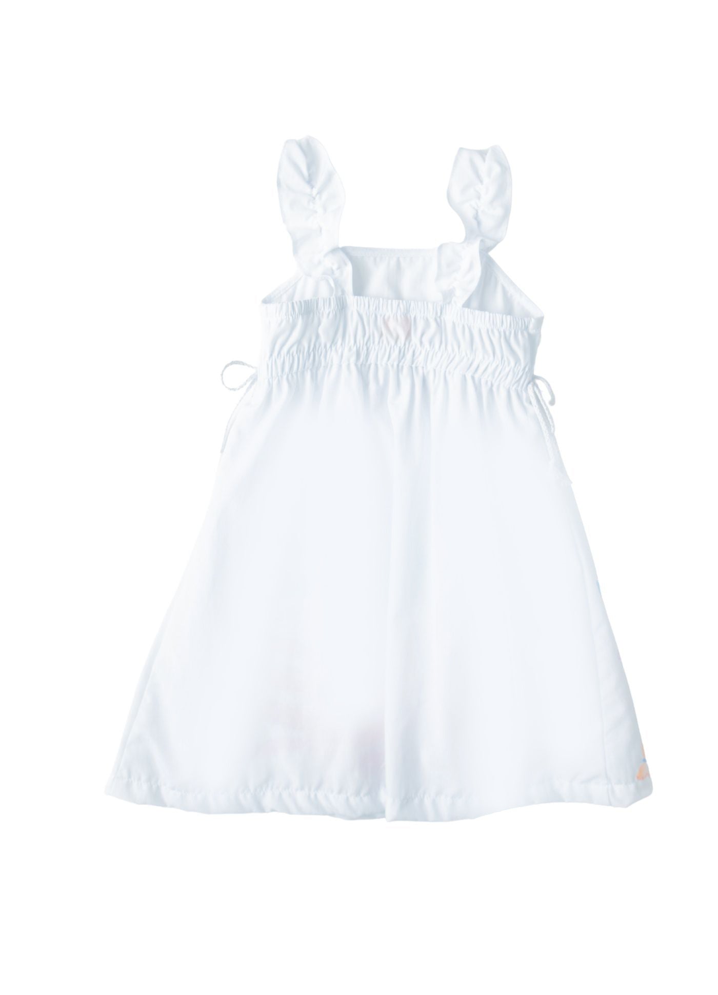 VESTIDO FEM ASAS COLORIDAS ALPHABETO BRANCO