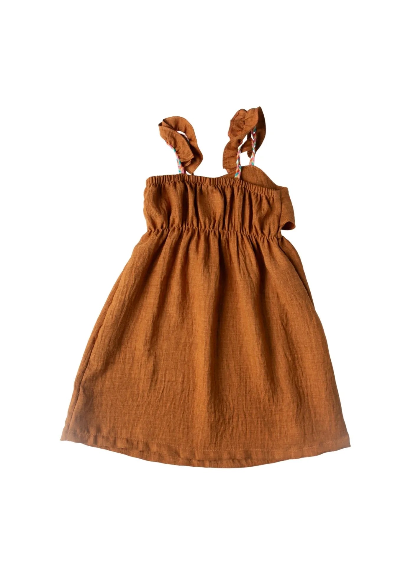 VESTIDO GEOPRAIA ALPHABETO MARROM