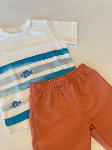 CONJ MAS TUBARAO ALPHABETO OFF WHITE/LARANJA