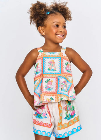 CONJ FEM DELICIAS DE VERAO ALPHABETO OFF WHITE/LARANJA