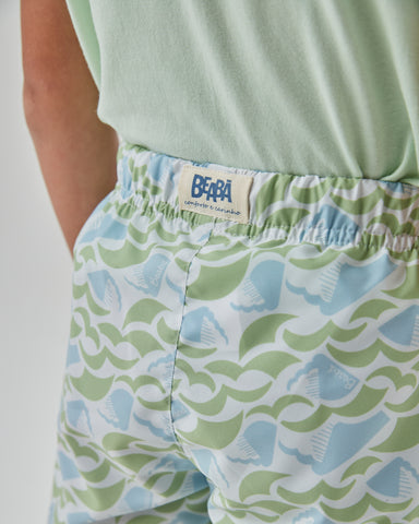 CONJ MAS CAM LOGO E BERM NYLON EST VERDE CLARO/BRANCO