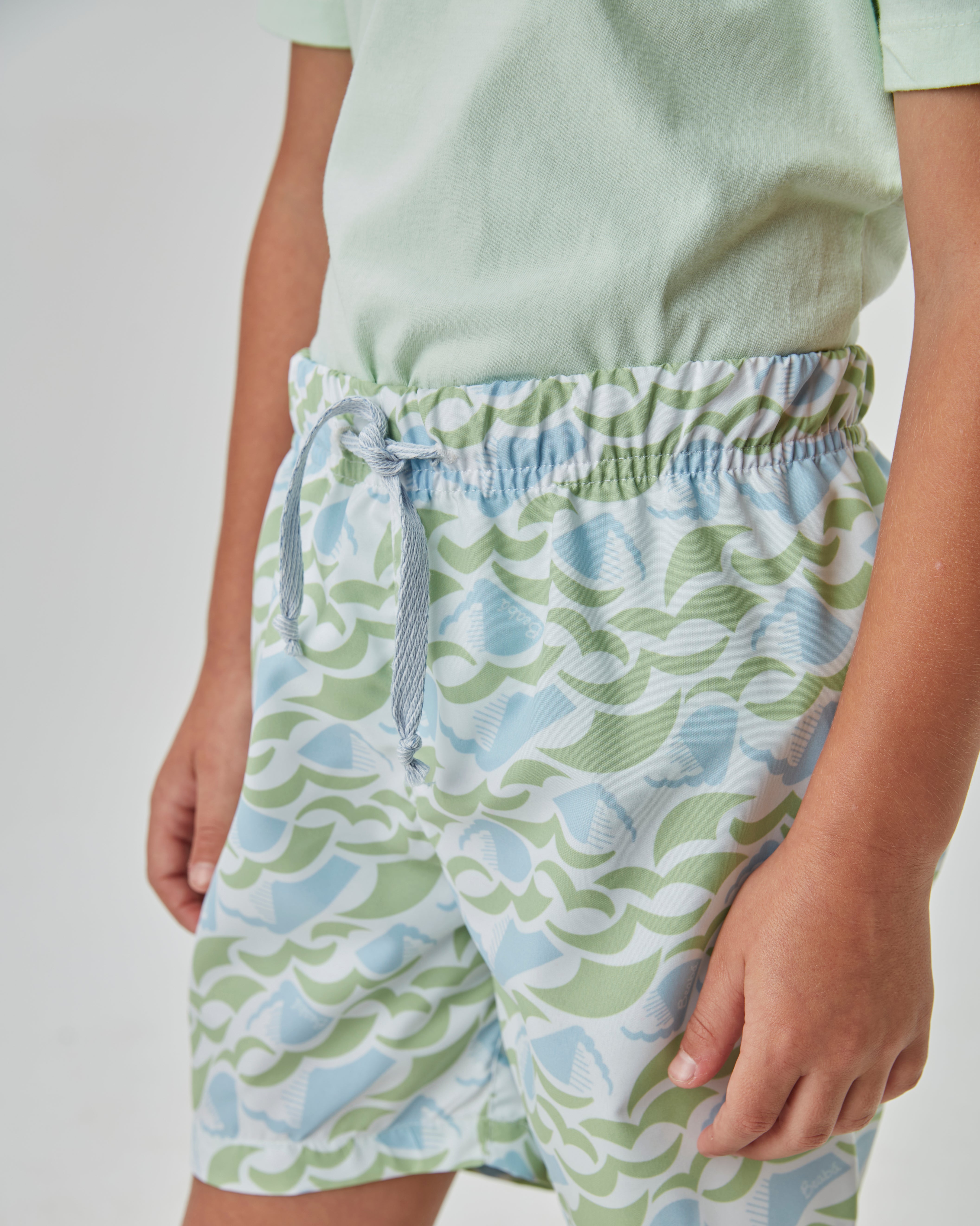 CONJ MAS CAM LOGO E BERM NYLON EST VERDE CLARO/BRANCO