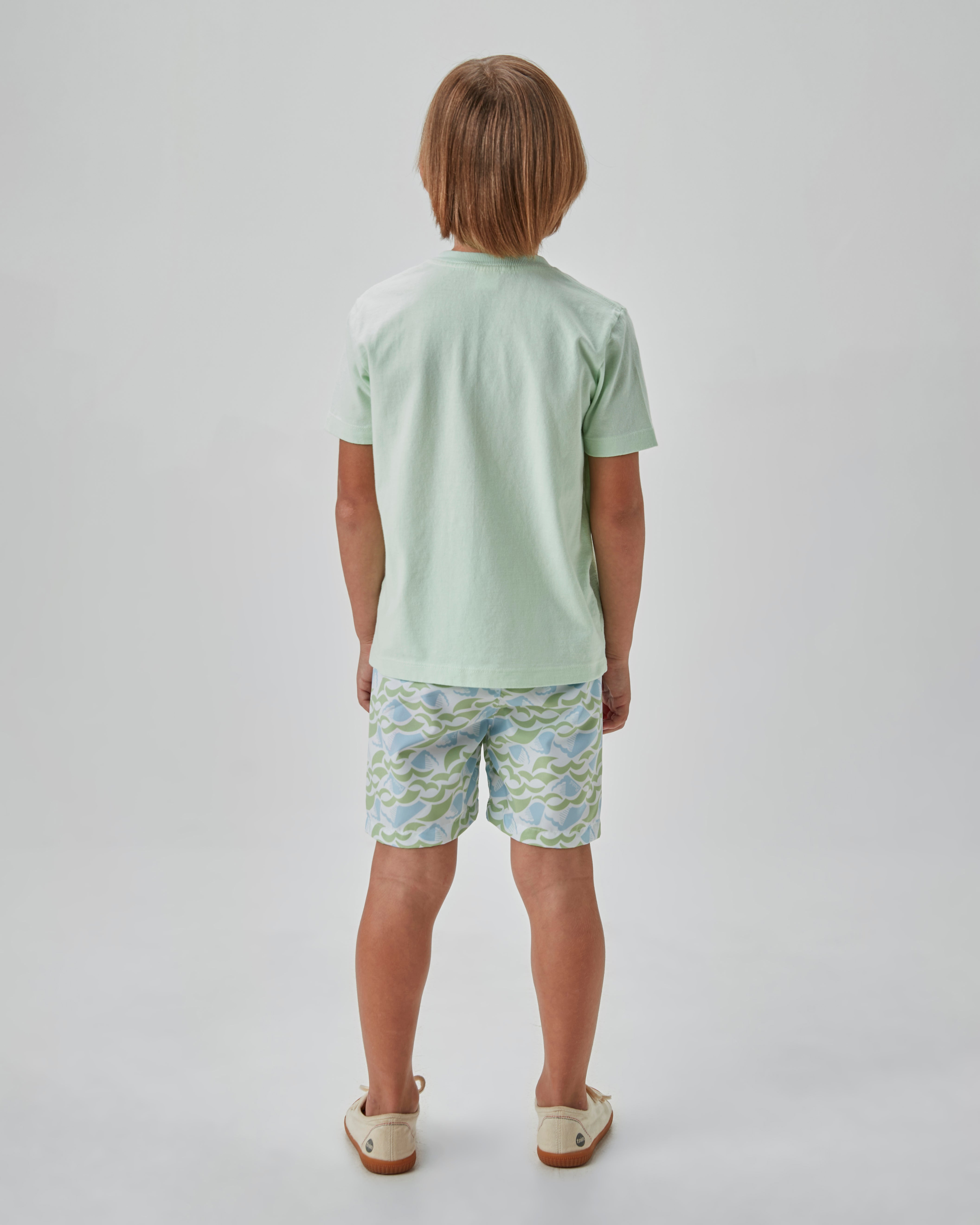 CONJ MAS CAM LOGO E BERM NYLON EST VERDE CLARO/BRANCO