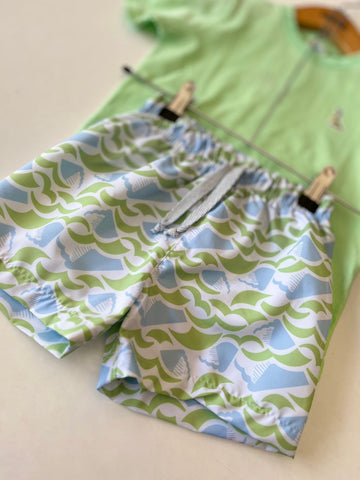 CONJ MAS CAM LOGO E BERM NYLON EST VERDE CLARO/BRANCO