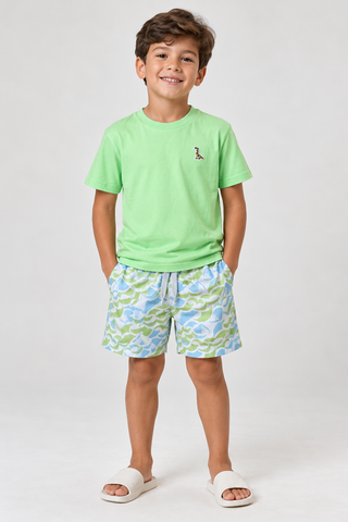 CONJ MAS CAM LOGO E BERM NYLON EST VERDE CLARO/BRANCO