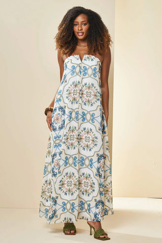 VESTIDO LONGO DE ALCA PLANO CHIFFON SOFT OFF LUSITANA