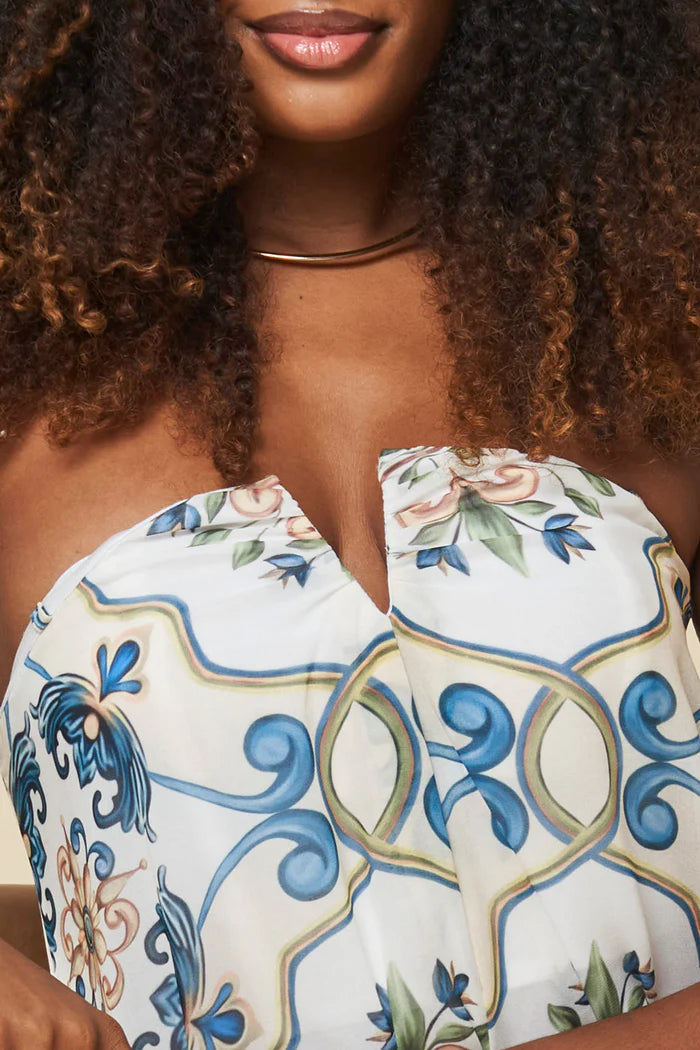 VESTIDO LONGO DE ALCA PLANO CHIFFON SOFT OFF LUSITANA