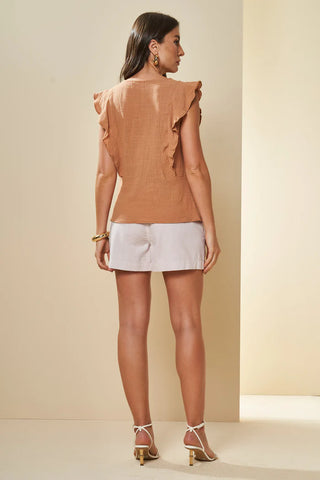 BLUSA SM EM PLANO SOFT RUSTIC MASCAVO