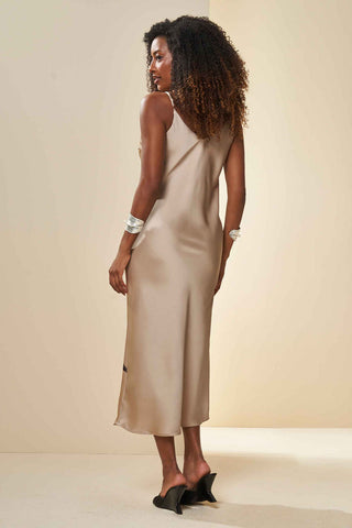 VESTIDO LONGO CROPPED SM CETIM REQUINTE FENDI