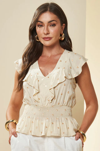 BLUSA FEM MC VISCOSE FLAME POA PEROLA