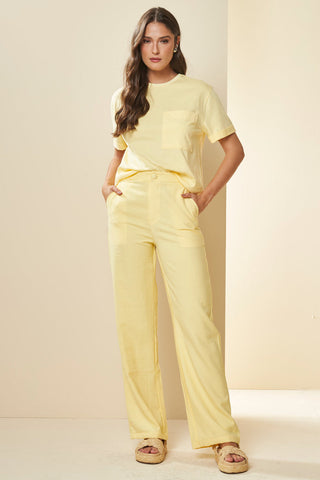 CALCA FEM EM PLANO MARANT LINEN AMARELO SICILIANO