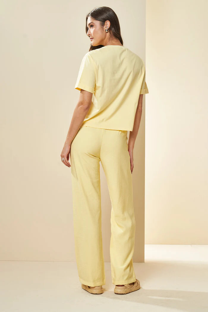 CALCA FEM EM PLANO MARANT LINEN AMARELO SICILIANO