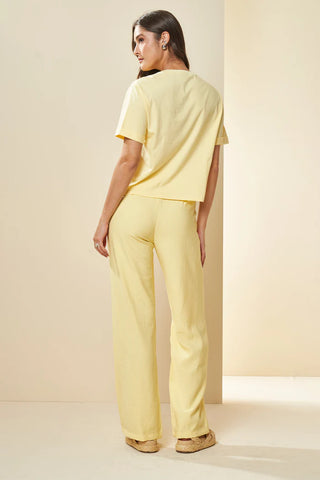 CALCA FEM EM PLANO MARANT LINEN AMARELO SICILIANO