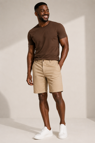 BERMUDA MAS ARAMIS CHINO COLOR KOMBAT CAQUI
