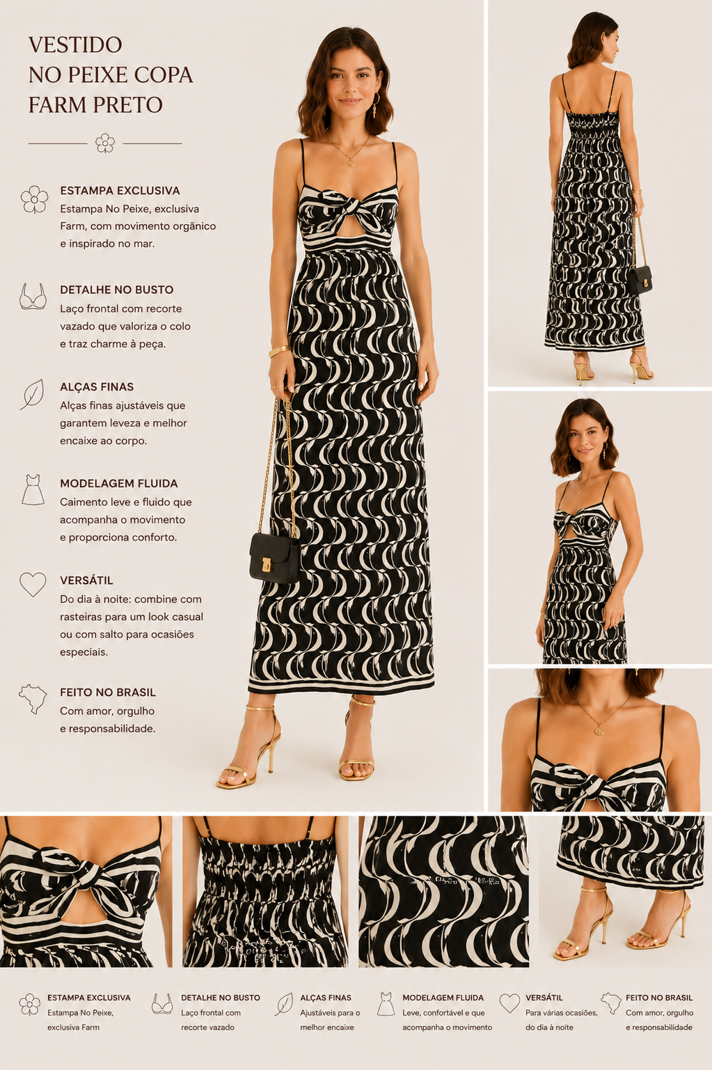 VESTIDO NO PEIXE COPA FARM PRETO