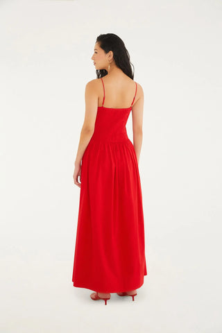 VESTIDO FEM DETALHE AMARRACAO FARM VERMELHO