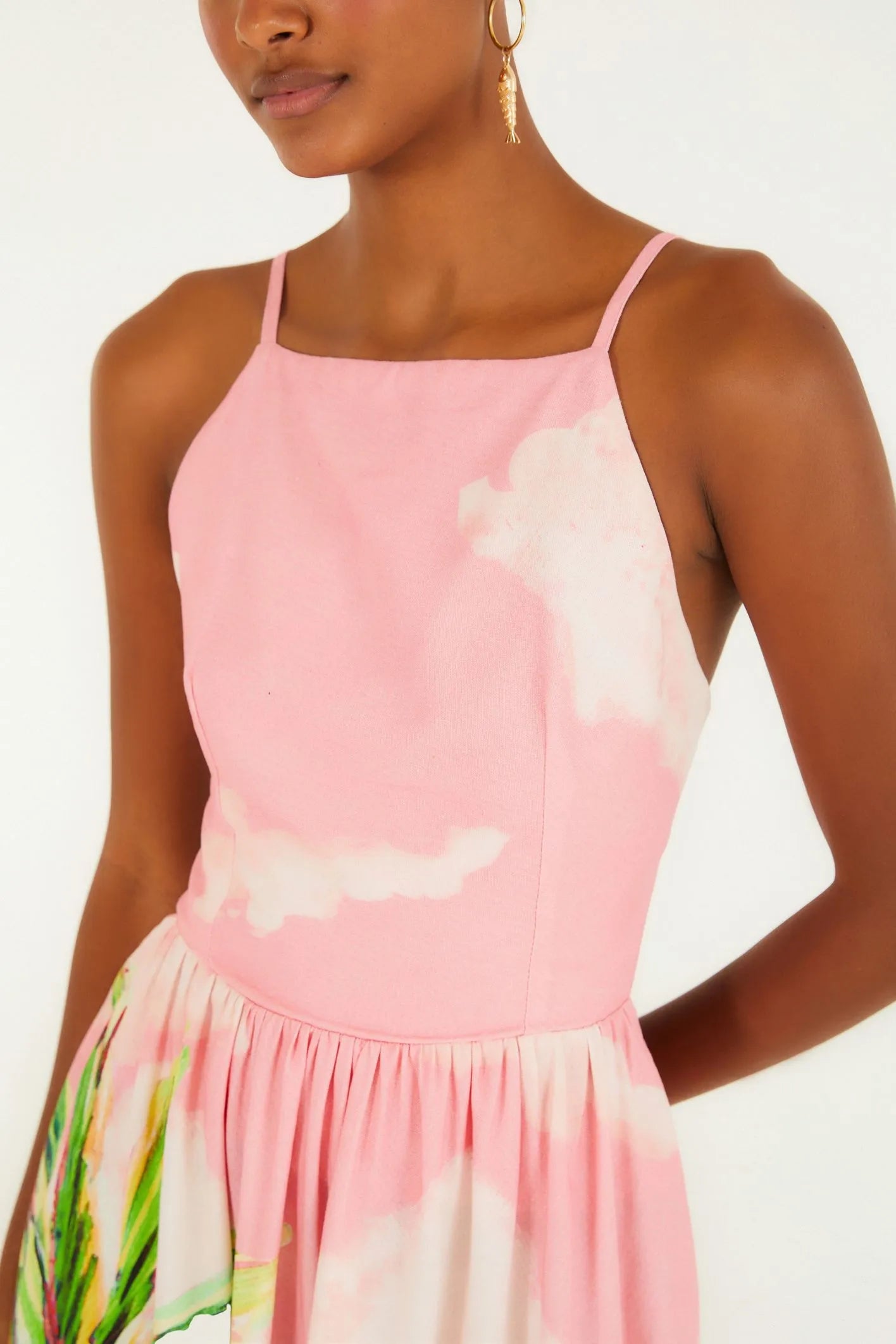 VESTIDO FEM LONGO COQUEIRAO FARM ROSA