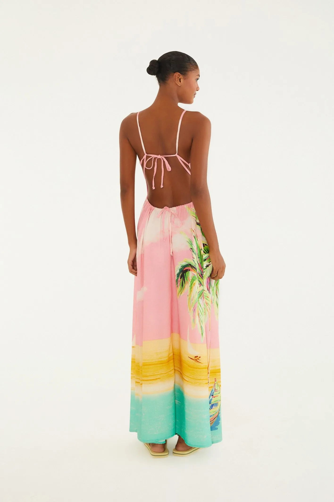 VESTIDO FEM LONGO COQUEIRAO FARM ROSA