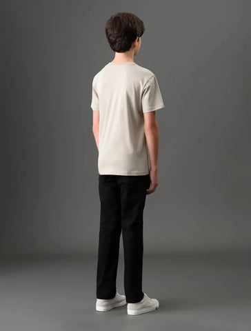 CAMISETA CKJ KIDS MC RUBBER PATCH CAQUI CLARO