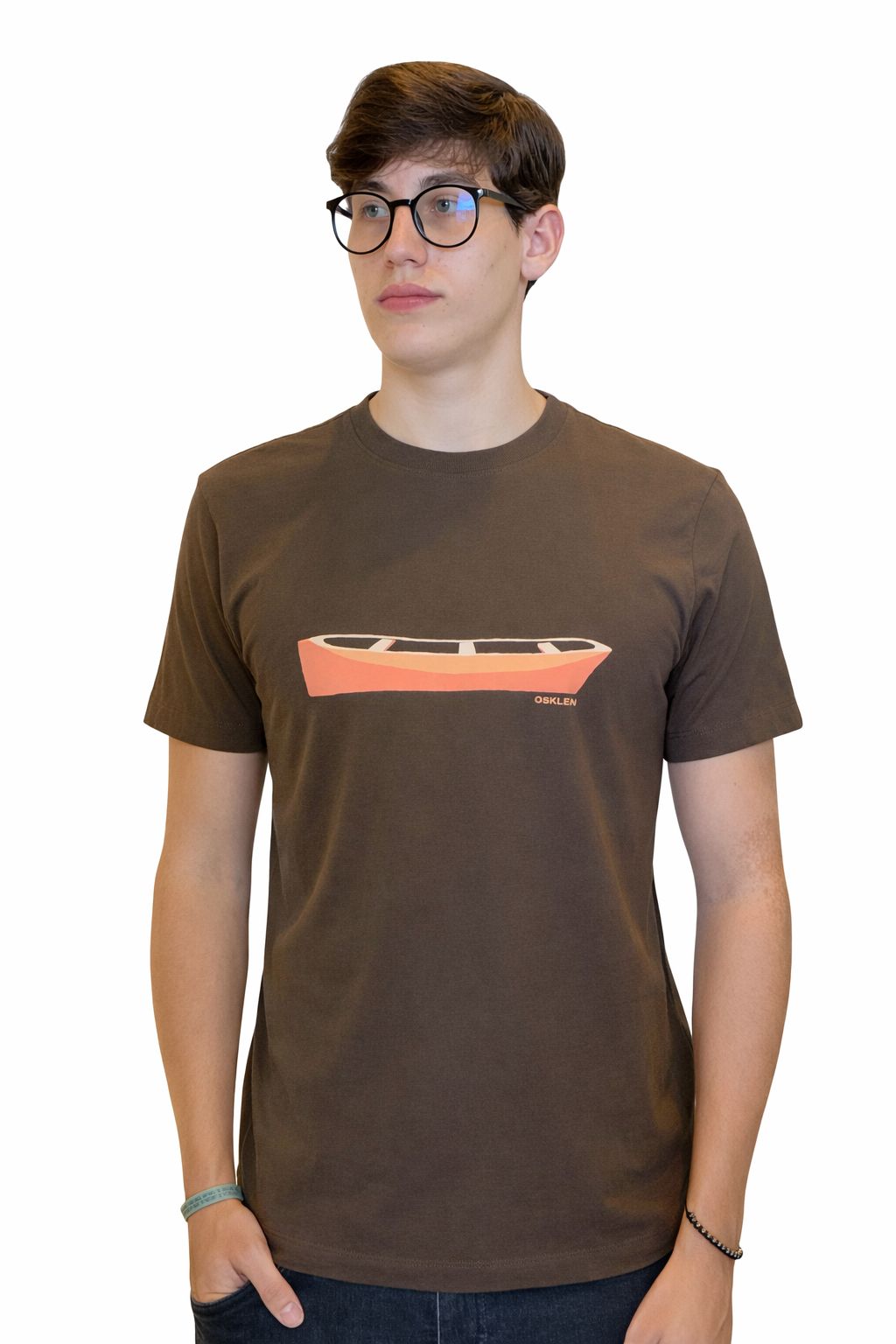 CAMISETA MAS SLIM VINTAGE BARCO CAICARA MARROM NOZ