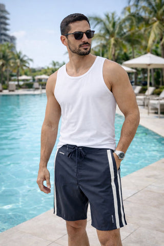 BERMUDA SURF AQUAONE NEW URBAN STRIPES PRETO/CRU