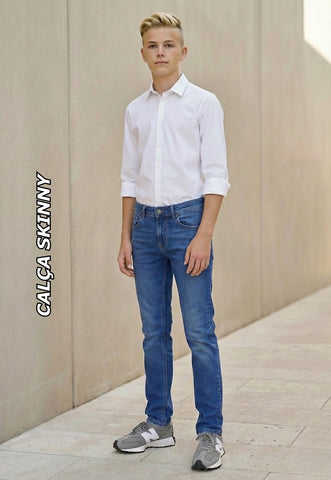 CALCA MAS SKINNY JEANS CRAWLING - 10/16 JEANS ESCURO