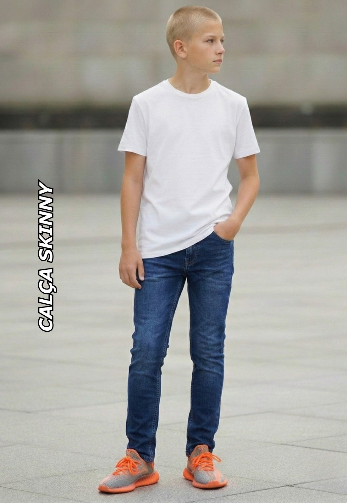 CALCA MAS SKINNY JEANS CRAWLING - 10/16 JEANS ESCURO