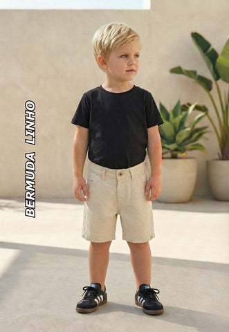 BERMUDA MAS ALFAIAT LINHO CRAWLING - 1/3 NATURAL