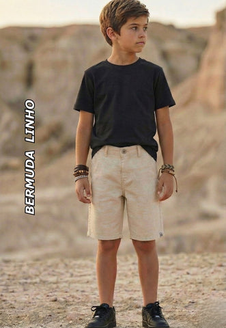 BERMUDA MAS ALFAIAT LINHO CRAWLING - 4/8 NATURAL
