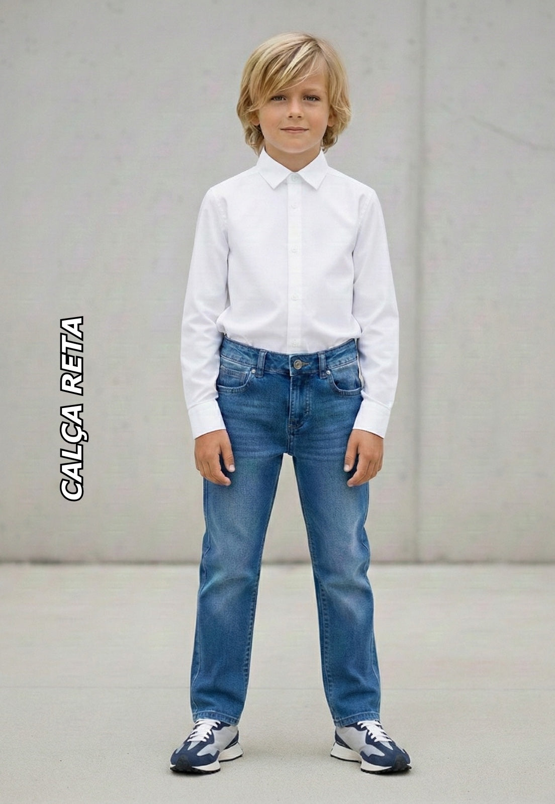 CALCA MAS RETA JEANS CRAWLING - 4/8 JEANS MEDIO