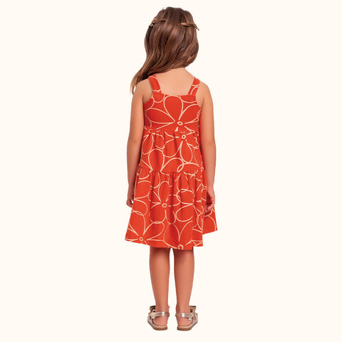 VESTIDO ALCA COTTON LEVE EST FLORAL VERMELHO