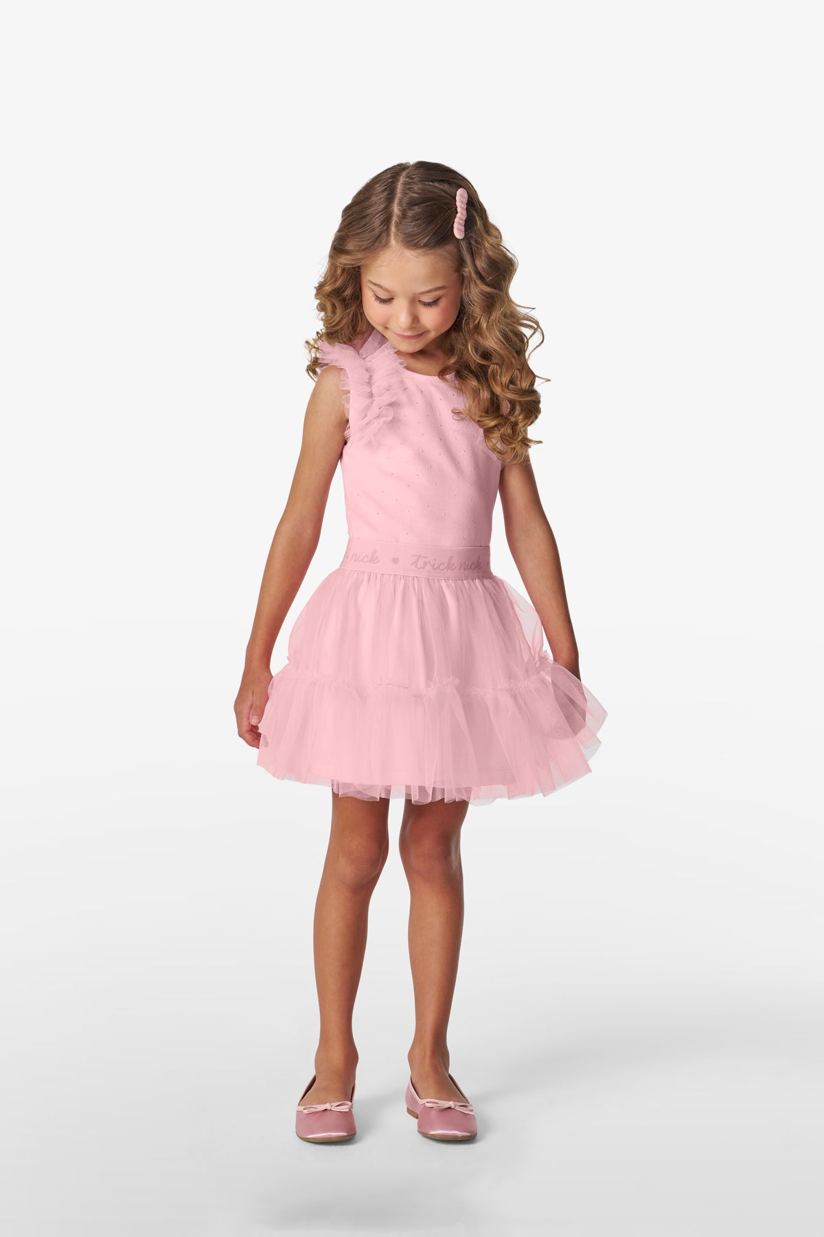 CONJ FEM REG STRASS E SAIA TULE ROSA CLARO