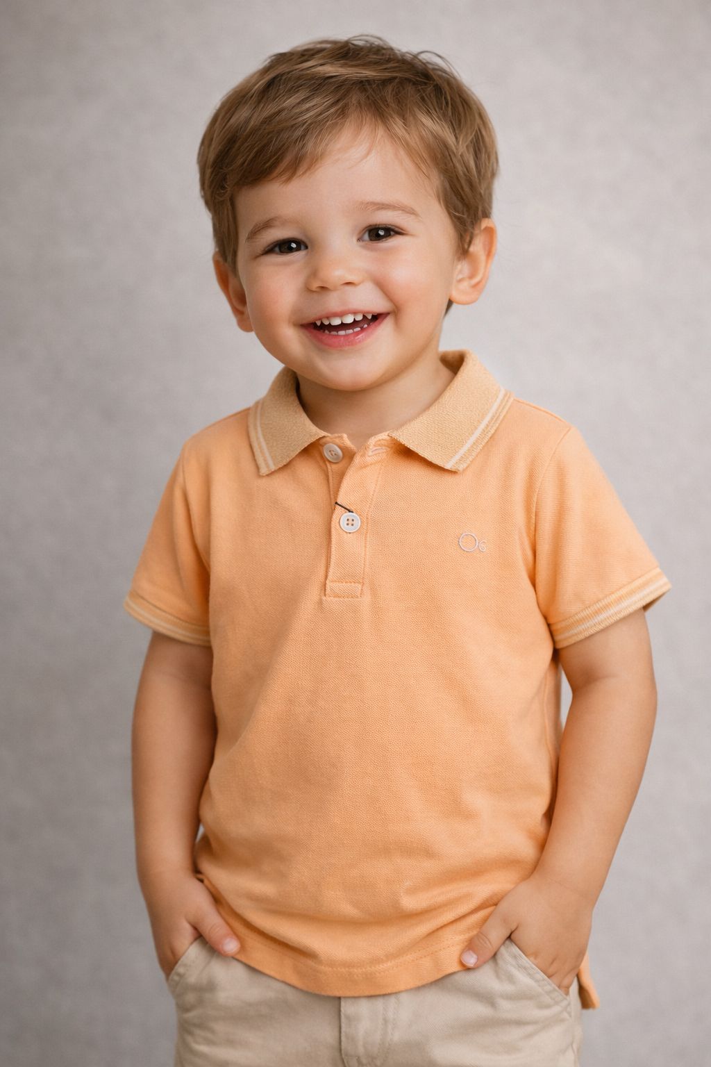 POLO OGOCHI INF MC CASUAL SLIM LARANJA CLARO 0202
