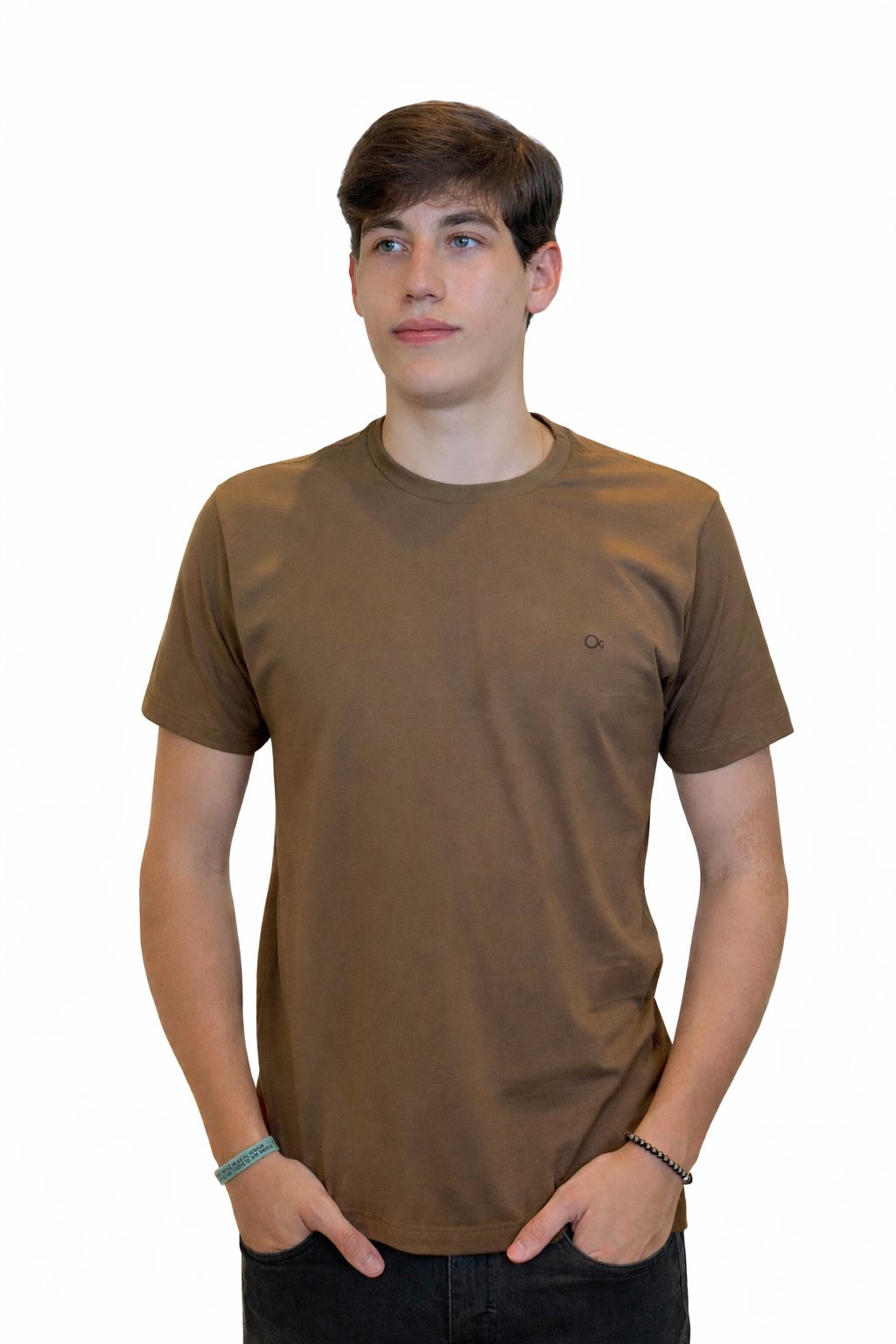 CAMISETA MAS MC ESSENCIAL OGOCHI KAKI ESCURO 0024