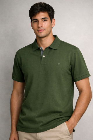 POLO MAS MC ESSENCIAL SLIM OGOCHI VERDE ESCURO 0026