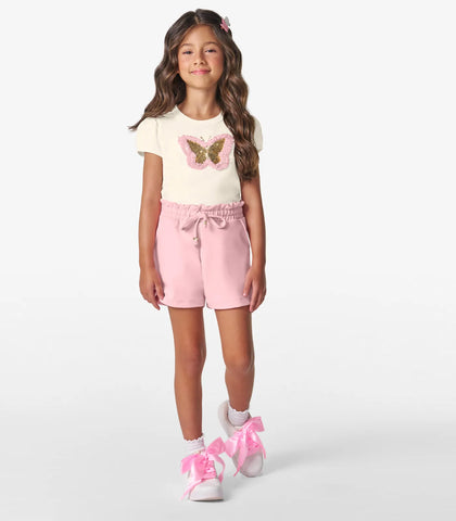 CONJ FEM BL EST BORB LANT E SHORT BOLSOS ROSA CLARO/OFF WHITE