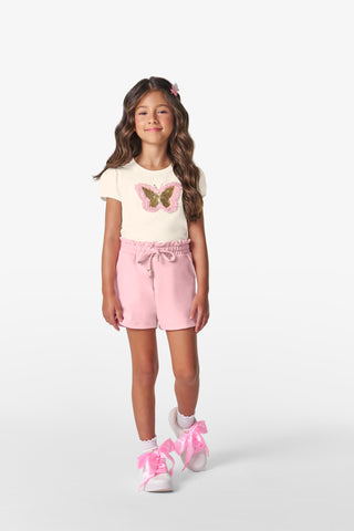 CONJ FEM BL EST BORB LANT E SHORT BOLSOS ROSA CLARO/OFF WHITE