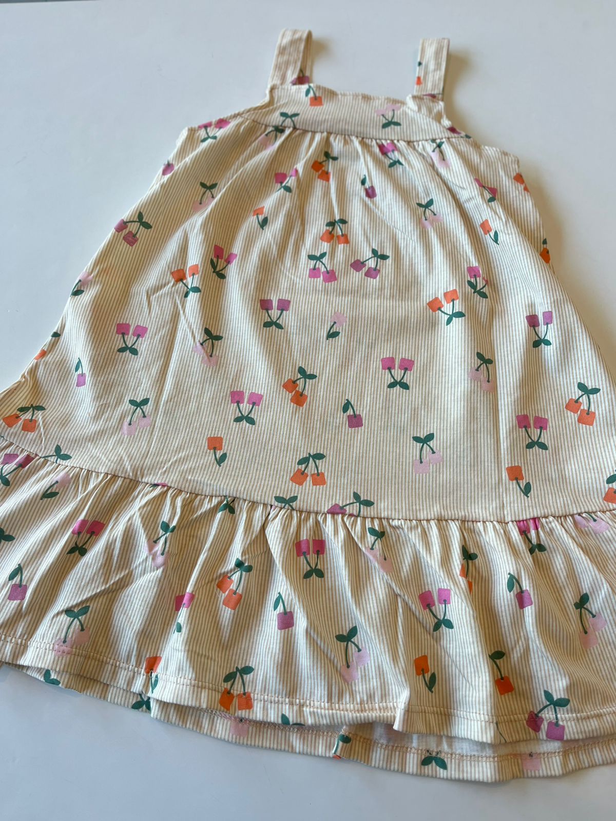 VESTIDO ALCA MALHA LIST EST FRUTINHAS OFF WHITE