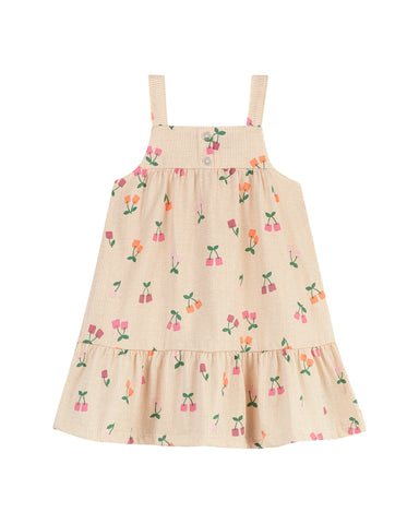 VESTIDO ALCA MALHA LIST EST FRUTINHAS OFF WHITE