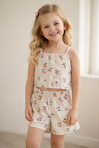 CONJ FEM REG E SHORT LIST EST FRUTINHAS OFF WHITE