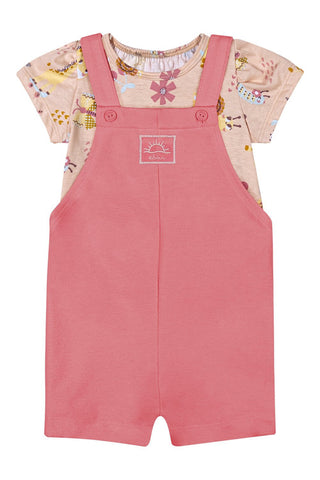 CONJ FEM BL ABELHA E JARDINEIRA MLT TEXT ROSA