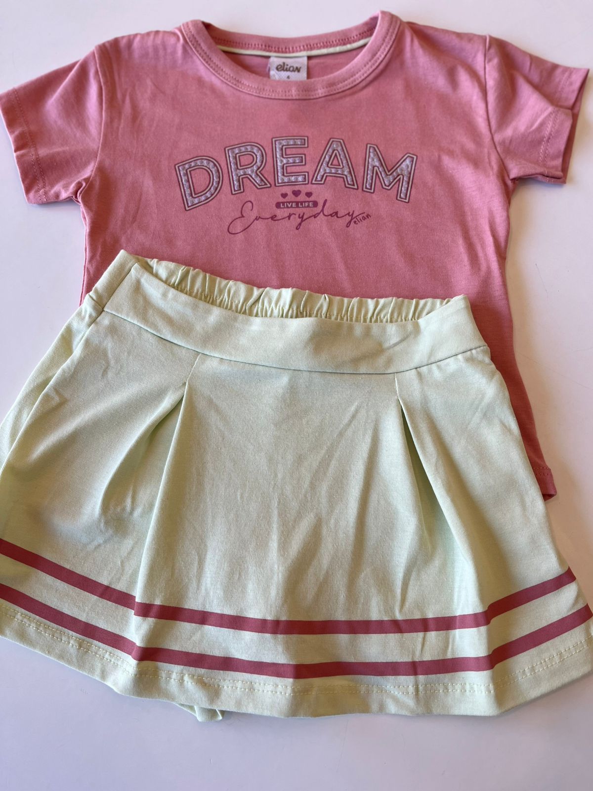 CONJ FEM BL DREAM SHORT SAIA LIST BARRA ROSA SECO/VERDE