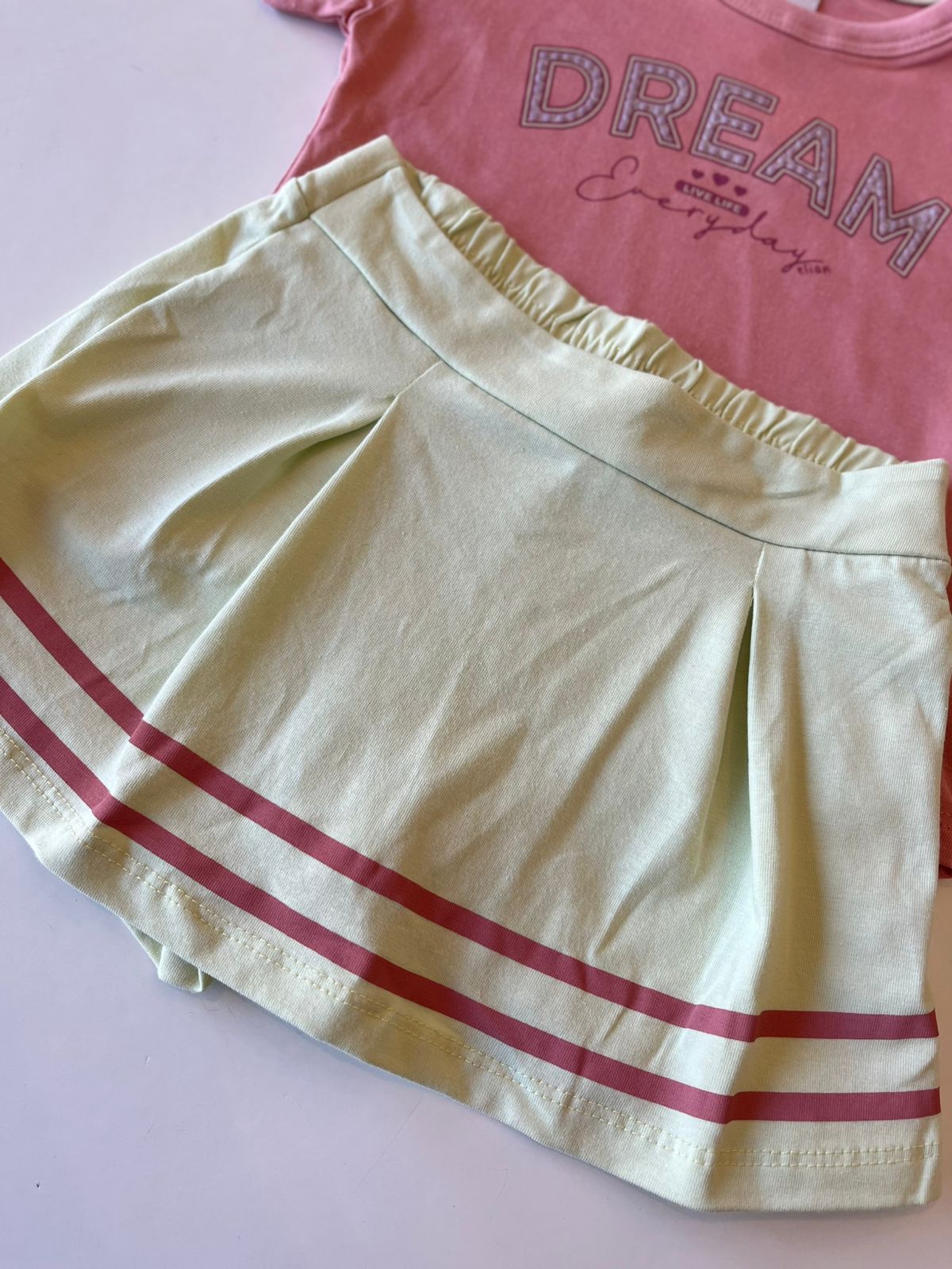 CONJ FEM BL DREAM SHORT SAIA LIST BARRA ROSA SECO/VERDE