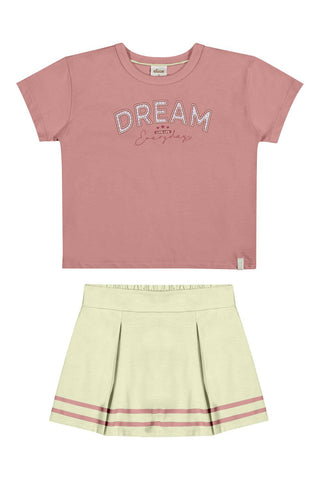 CONJ FEM BL DREAM SHORT SAIA LIST BARRA ROSA SECO/VERDE