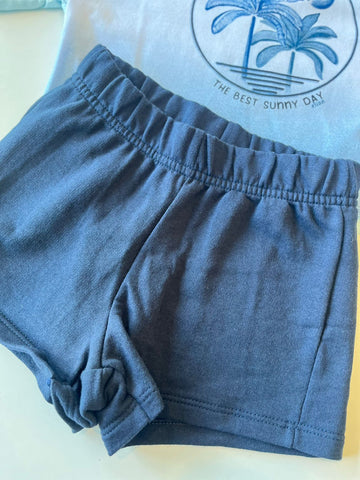 CONJ FEM BL TROPICAL LIVING E SHORT MLT AZUL