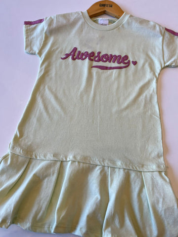 VESTIDO MC AWE SOME ALTO RELEVO VERDE CLARO